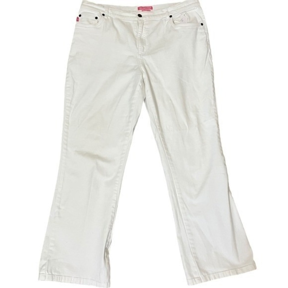 NWOT Woman Within White Natural Fit Bootcut Jeans Plus Size 16W Cotton Blend